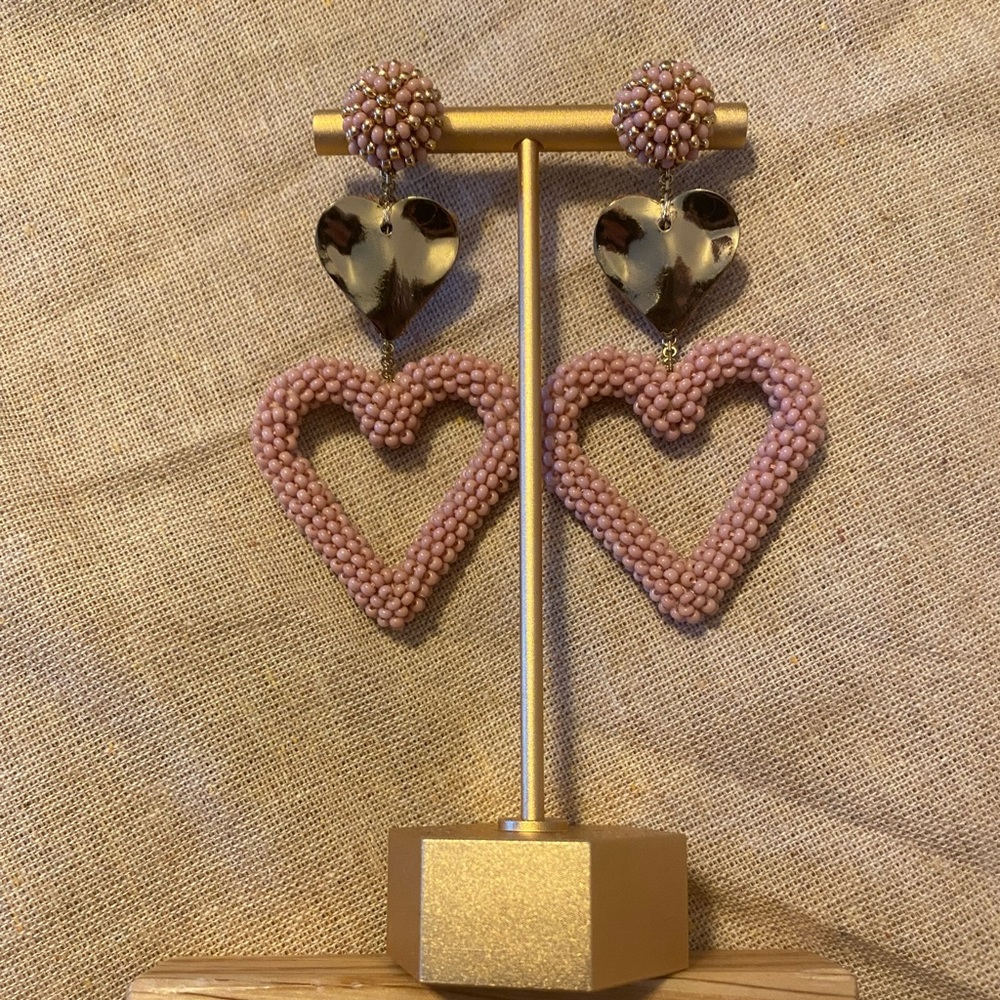Heart hoop earrings